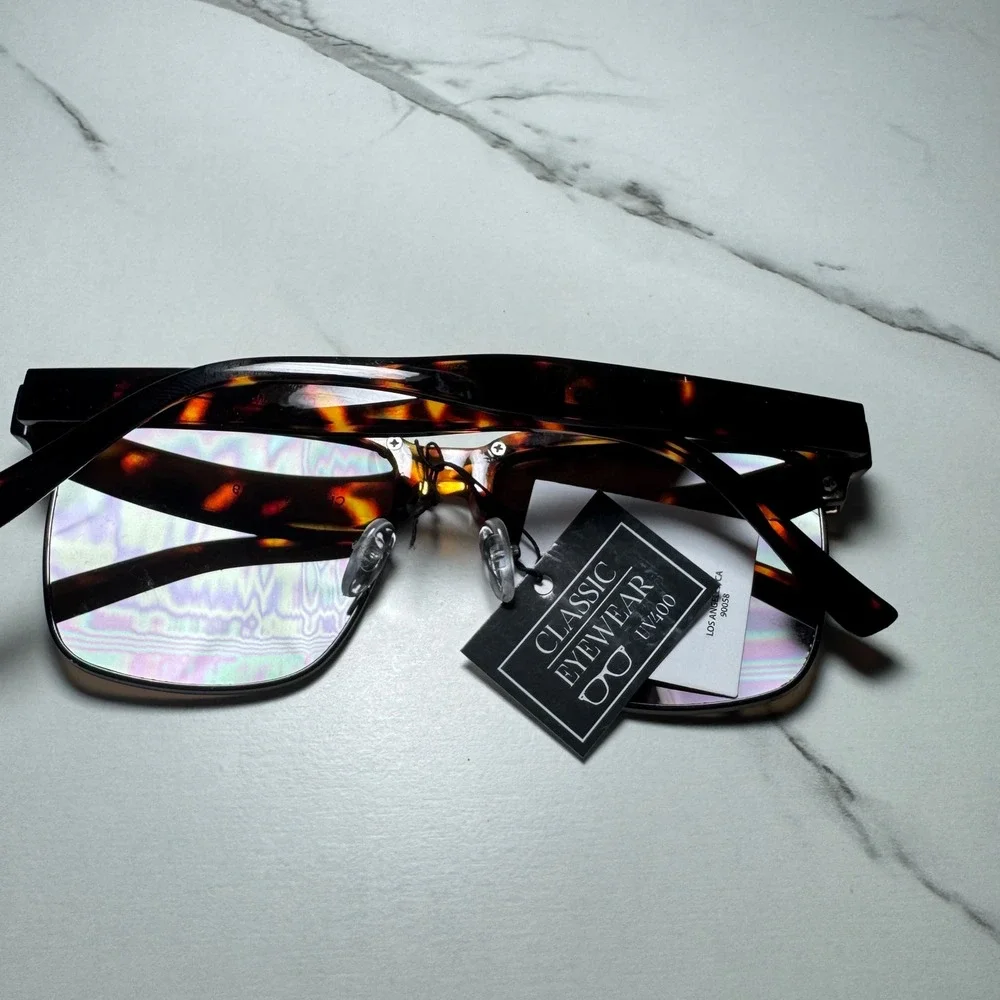 Classic Eyewear Tortoise Shell Square Reading Glasses UV400 WCL119 Tinted Brown